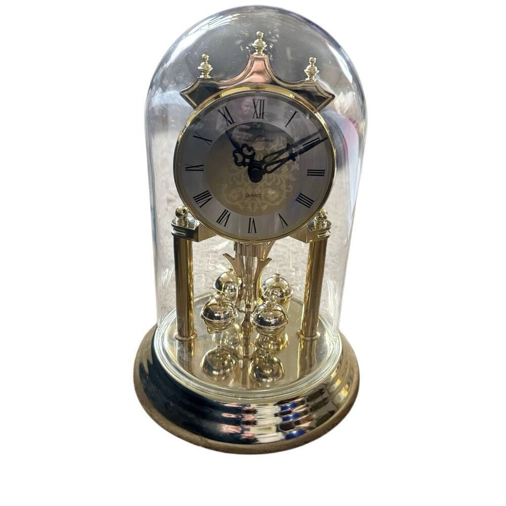 Seth Thomas Gold Tone Quartz Dome Mantle Clock